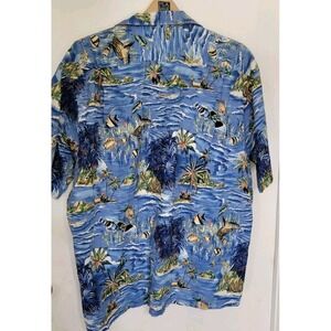 RJC Men's Short Sleeve Fish and Sea Hawaiian Shirt USA 3XL